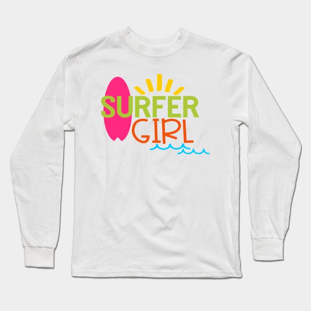Surfer Girl Long Sleeve T-Shirt by tropicalteesshop